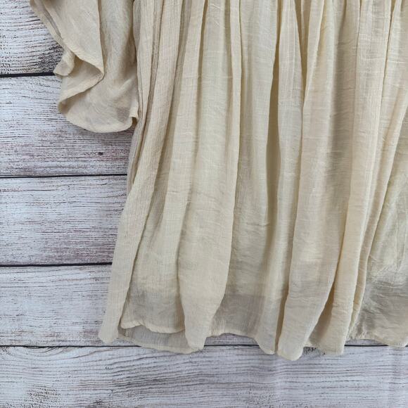 Umgee USA Floral Embroidered Mini Dress Womens XL Cream Green Blue Red Lined - Picture 14 of 14